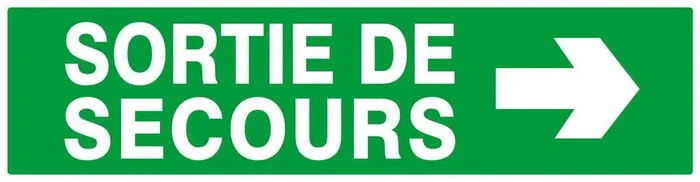 SORTIE DE SECOURS FLECHE A DROITE 200x52mm TALIAPLAST – 620415