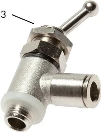 Soupape à levier 3/2 voies, entrée de pression : anneau, 6 mm (extérieur)-G 1/8″ (M)