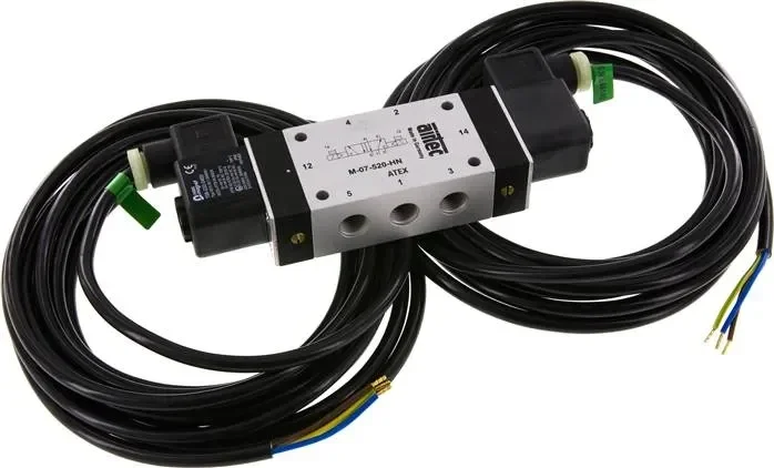 soupape magnétique à impulsions 5/2 voies, G 1/4″, 230 V AC (ATEX), 2 -10 bar