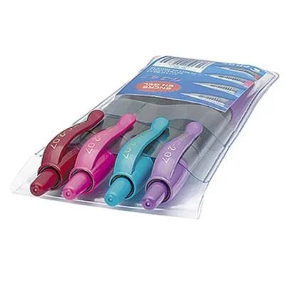 Stylo à encre gel rétractable Pilot G-2 – pointe moyenne – avec zone de préhension – corps dans des coloris assortis – couleurs d&rsquo;encre assorties : rouge – rose – violet – bleu – pochette de 4