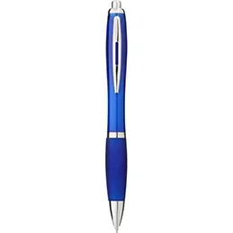 Stylo bille avec corps et grip colorés personnalisable encre bleue