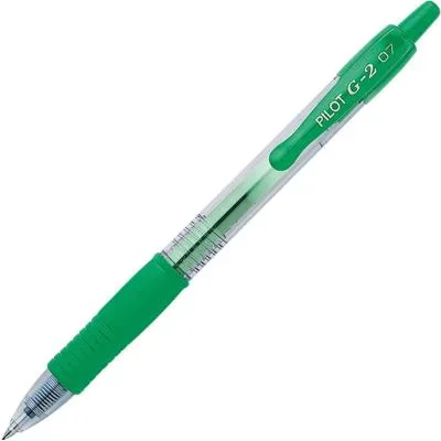 Stylo bille Pilot G2 – pointe moyenne rétractable – vert