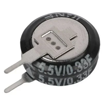 Supercondensateur EDLC, 0.33F, 5.5V c.c., Traversant