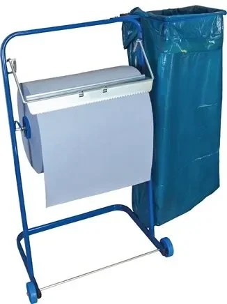 Support de sol pour papier de nettoyage jusqu&rsquo;à 40 cm de large, mobile sur roulettes