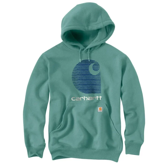 Sweat a capuche non zippe vert logo graphique poitrine L