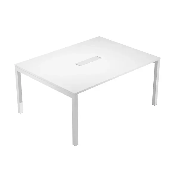 Table de réunion rectangulaire avec trappe centrale
