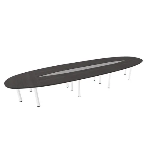 Table elliptique Woodwork – Piétement carrés – Capacité 18 personnes