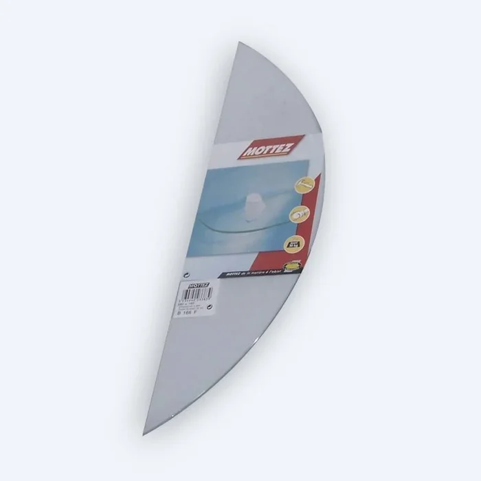 Tablettes verre transparente 1/2 lune 58 x 16 cm – MOTTEZ – B166F