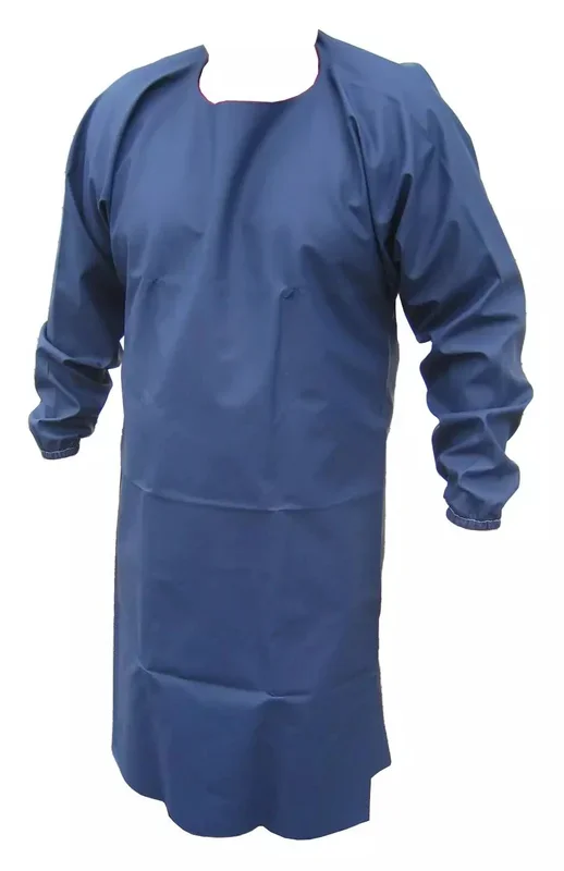 Tablier-manchet. Souple bleu l