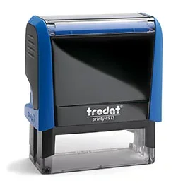 Tampon Trodat 4913 personnalisable – utilisation bureau – format 58X22 mm – bleu