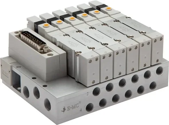 Terminal de vanne 6×5/2 voies, IO-Link, G 1/8&Prime; sur plaque de base (sur le côté)