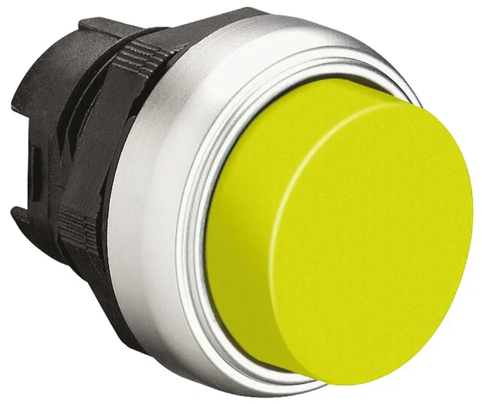 Tête de bouton poussoir Lovato, Platinum Jaune, Ø découpe 22mm, Retour par ressort