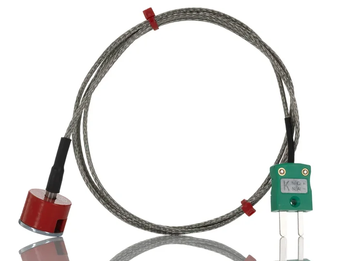Thermocouple avec bouton magnétique RS PRO type K, L 1m, +250°C max à Fiche mâle miniature