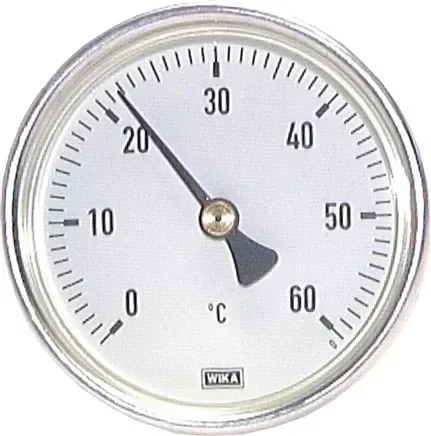 Thermomètre bimétallique, horizontal D63/0 à +160°C/40mm