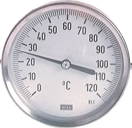 Thermomètre bimétallique, horizontal D63/0 à +400°C/63mm