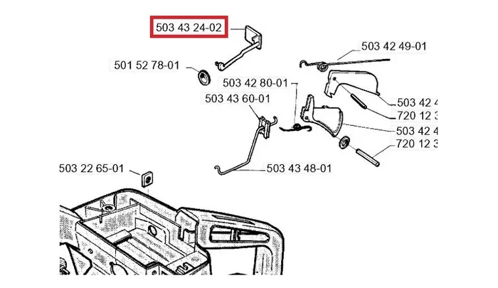 Tirette de starter pour Tronçonneuse Jonsered 2077, 2083 – Ref 503 43 24-02 – Husqvarna
