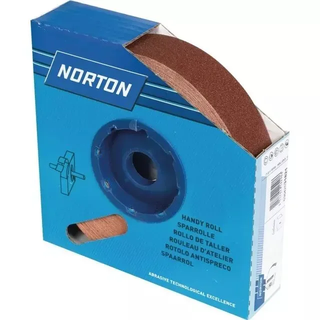 Toile abrasif corindon r222 50 mm grain 120 rouleau de 25m norton