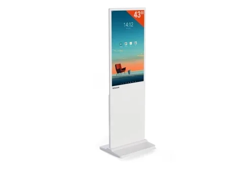 Totem numérique DKS-LED43, 43 in affichage, Android 11, Blanc, 610 mm x 450 mm x 1.810 mm, TecMaschin