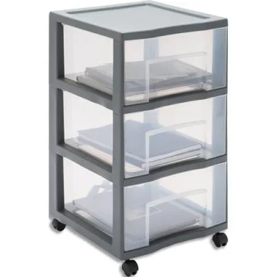 Tour plastique Tower Sundis 3 tiroirs XL (l x h x p) 38,5 x 64,5 x 37 cm