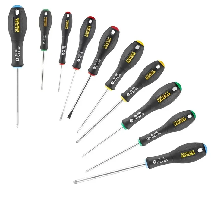 Tournevis d&rsquo;électricien + mécanicien + Phillips + Pozidriv + Torx – 10 pièces – FMHT0-62128 – STANLEY FATMAX