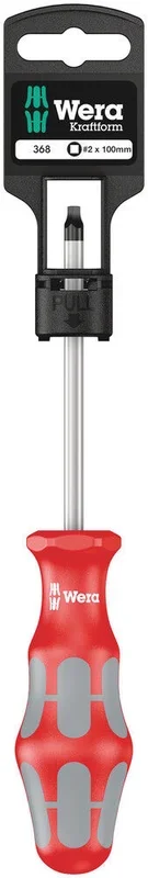 Tournevis pour vis à empreinte carrée 368 # 2 x 100 mm Hang-Tag WERA – 05100071001