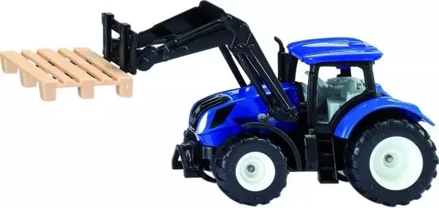 Tracteur new holland avec fourche a palettes au 1/50eme