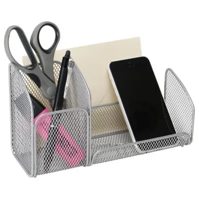 Trieur Alba – en métal – 3 compartiments – L21 x H12,5 x P10 cm – gris