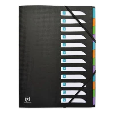 Trieur Elba Memphis en polypropylène – noir – 12 compartiments