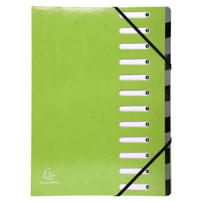 Trieur Exacompta Harmonika Iderama 12 compartiments – dos extensible à soufflet – capacité de 600 feuilles A4 – citron vert