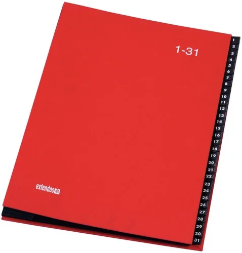 Trieur numérique 31 compartiments coloris rouge