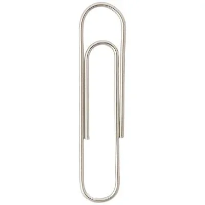 Trombones acier nickelé 32 mm bout rond – boîte de 100 – paquet 100 unités