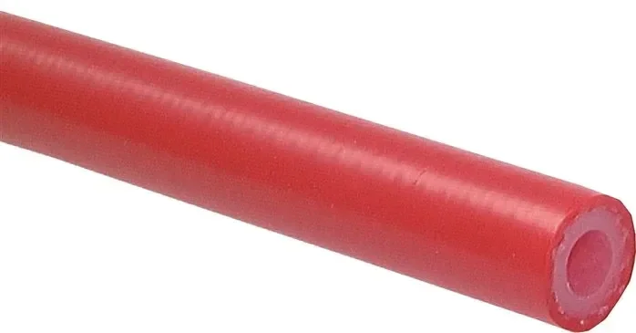 Tuyau en silicone, renforcé par du tissu 9 x 16 mm, rouge