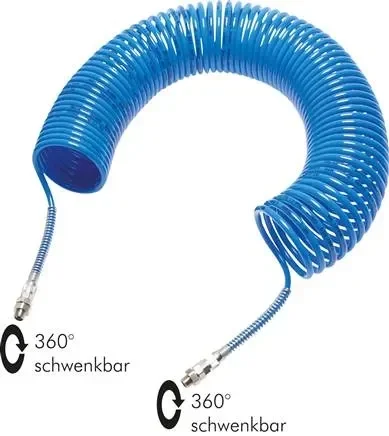 Tuyau spiralé PA G 1/4&Prime;-10 x 8 mm, longueur utile 2,5 m, noir