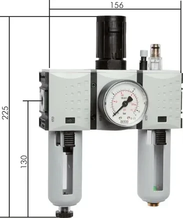 Unité de maintenance FUTURA, 3 pièces, G 1/4″, 0,5 – 10 bar, type 1, purgeur automatique des condensats