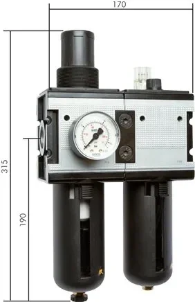 Unité de maintenance MULTIFIX (4), 2 pièces, G 3/4″, 0,1 – 3 bar, BG 4, récipient métallique