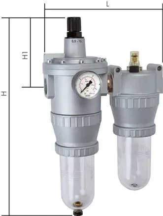 Unité de maintenance STANDARD, 2 pièces, G 1&Prime;, 0,5 – 10 bar, purgeur automatique des condensats