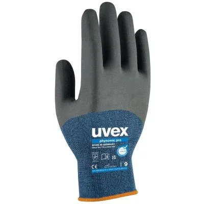 uvex Gants de travail phynomic pro, bleu/anthracite, T.10