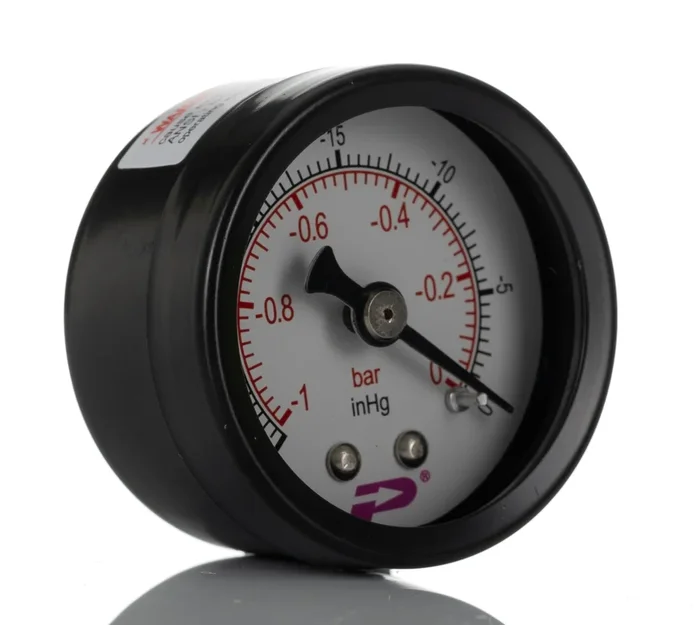 Vacuomètre RS PRO, -1bar à 0bar, raccord BSP 1/8pouce, Ø cadran 40mm