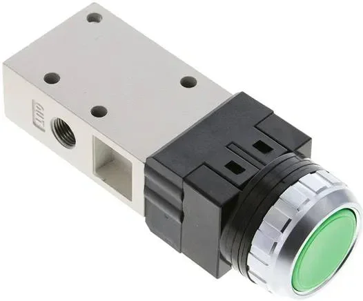 vanne 3/2 G 1/8&Prime;, bouton-poussoir vert