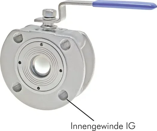 Vanne à bille à brides compacte Eco-Line, acier inoxydable, DN15-PN40 (DIN/EN)