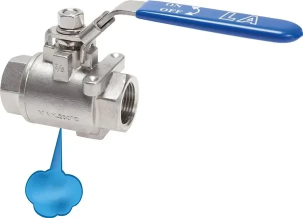 Vanne à bille en acier inoxydable avec trou de ventilation G 2&Prime;, PN 16