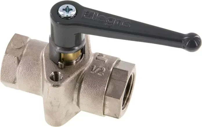 Vanne à bille en laiton, G 1/2&Prime;, PN 40, filetage de fixation M 6