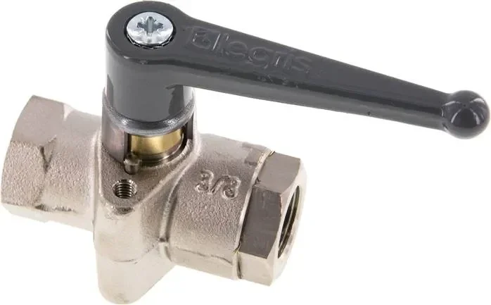 Vanne à bille en laiton, G 3/8&Prime;, PN 40, filetage de fixation M 5