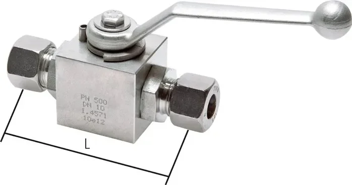 Vanne à bille haute pression, acier inoxydable, 30 S (M42x2), -0,999 à 315bars