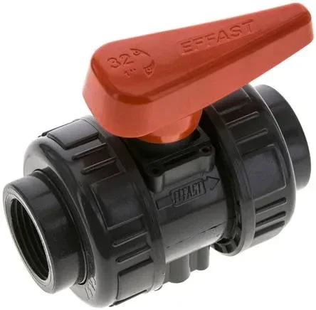 Vanne à bille, PVC-U / FKM, Rp 1″ (version industrielle)