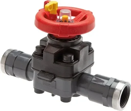 Vanne à membrane en PVC (main) PVC / EPDM, 50mm manchon à coller