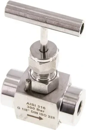 Vanne d’arrêt à pointeau, acier inoxydable, G 1/8″, PN 300 (ECO)