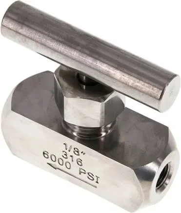 Vanne d’arrêt à pointeau, acier inoxydable, G 1/8″, PN 400