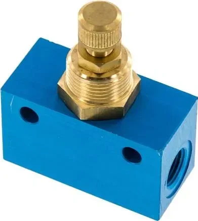 Vanne d’étranglement monobloc, G 1/4″, avec tige en laiton (dans les environnements agressifs)