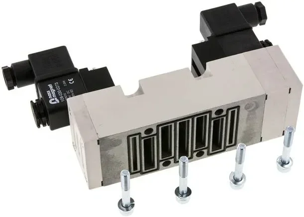 Vanne ISO (taille 2), 5/3 voies, position centrale ventilée, 115 V CA